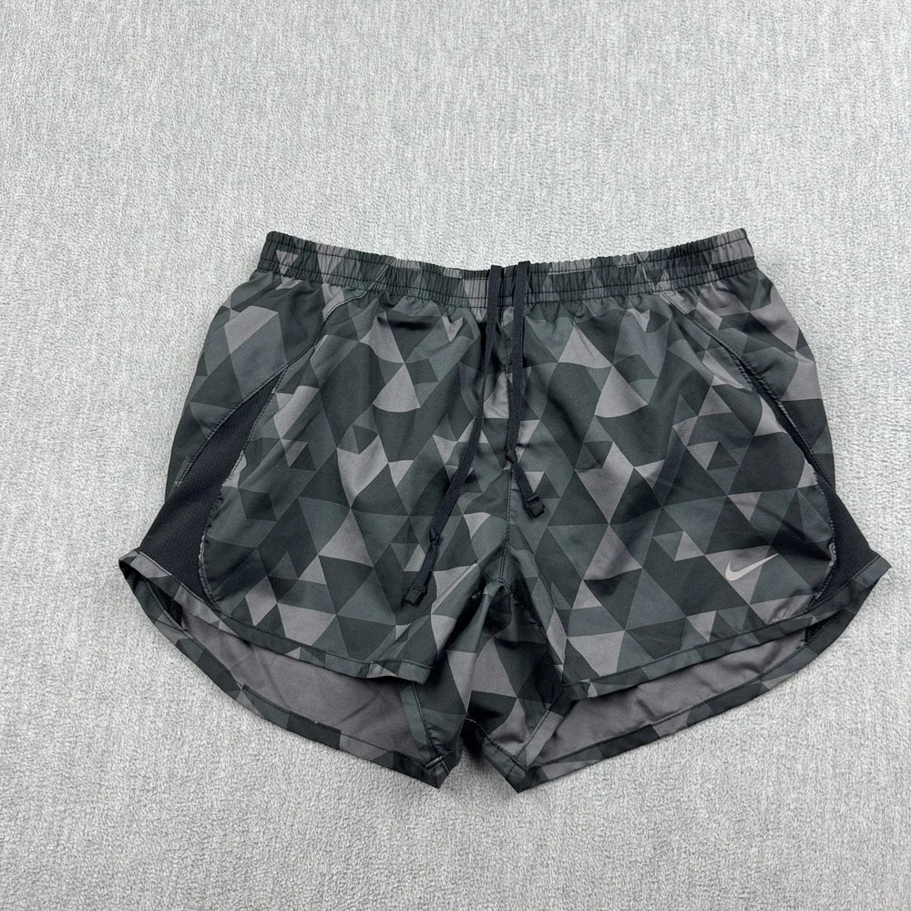 Nike Shorts Womens XS Gray Geometric Dri Fit Tempo Running Athletic Workout Gym